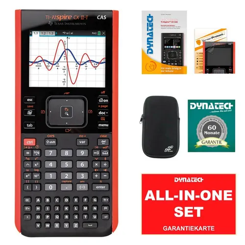 Grafikrechner TI- NSP CX II T CAS Rechner SET mit Tasche Folie Garantie und Buch
