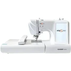 GLAESERhome miaS2000 Stickmaschine - Stickmaschine mit 100 x 235 mm Stickbereich, 96 voreingestellten Designs und großem 7 Zoll LCD Touchscreen für kreative Projekte.
