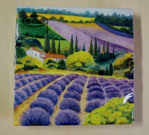 Servietten Großes Lavendelfeld - 20 Stück Einweg Papierservietten, FSC zertifiziert und ideal für stilvolle Tischdekorationen