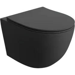 Lavita Wand-WC Hänge Toilette mit TORNADO-Spülsystem in schwarz von LAVITA