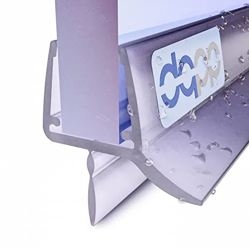 DQ-PP Duschdichtung 110cm – für 10mm - 12mm Glastür Stärke – UK03-10 – Wasserablaufprofil Wasserabweisprofil – Duschabdichtung Duschwand – Ersatzteile für Duschkabine – Transparent