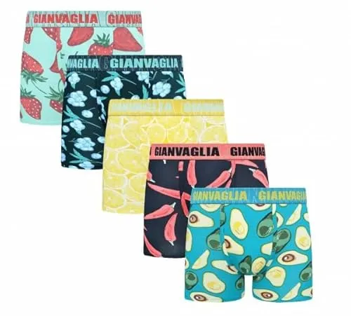 Rungassi 5er Set Deluxe Herren Boxershort Unterhose Slip Sommer-Früchtchen GVG 5078 (DE/NL/SE/PL, Alphanumerisch, XL, Regular, Regular, 5-Fach Sortiert)