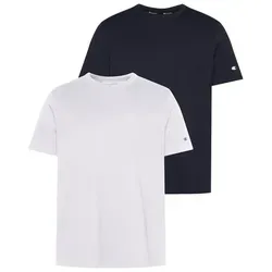 Champion Herren T-Shirt Doppelpack, Gr. L (52/54) - Sportliches T-Shirt im 2er-Pack mit modischem Logodruck, ideal für Workout und Freizeit. Hoher Tragekomfort durch dehnbaren Jersey, perfekt für aktive Männer.