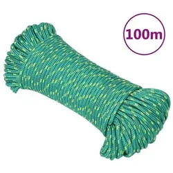 vidaXL Bootsseil Grün 4 mm 100 m Polypropylen von vidaXL