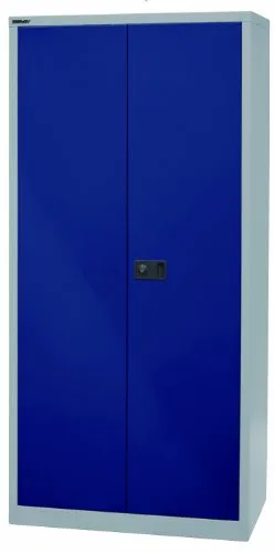 BISLEY Stahlschrank HC782S4G505 lichtgrau, oxofordblau - Vielseitiger Stahlschrank für Lager, Gewerbe oder Büro, mit 4 Fachböden und hoher Tragkraft von 70 kg pro Boden. Ideal für Ordnung und Sicherheit dank abschließbarem Design.
