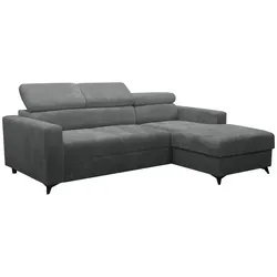 Mirjan24 Ecksofa, Graphit, Textil, Kiefer, Ottomane rechts,L-Form, 236x172 cm, Wohnzimmer, Sofas & Couches, Wohnlandschaften, Ecksofas