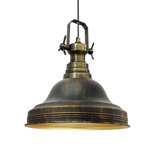 bamyum Ulmete Hängelampe Industrial Vintage Ø30cm - Moderne Pendelleuchte aus Metall in Kupferfarbe, ideal für Wohnzimmer und Küchen. Höhenverstellbar und einfach zu installieren, verleiht sie Ihrem Raum einen industriellen Charme.