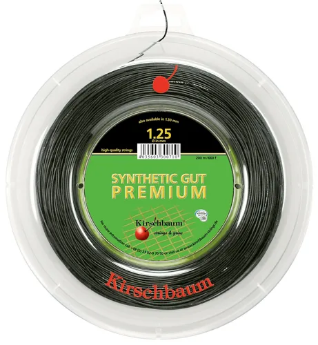 Kirschbaum Tennissaite Synthetic Gut Premium schwarz 200m Rolle, Saitendicke: 1.25