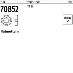 DIN 70852 Nutmutter 17 H M 10 x 1 S, 25 Stück - Nutmuttern DIN 70852, M 10 x 1, ideal für stabile Verbindungen und vielseitig einsetzbar in Maschinenbau und Konstruktion.