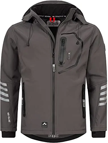 Arctic Seven Herren Softshell Jacke AS-301 - Funktionsjacke für Outdoor-Aktivitäten, wasserabweisend mit Fleece-Innenfutter für optimalen Tragekomfort und Schutz vor Wind und Wetter.
