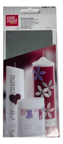 Kerzen Verzierwachs Wachsplatten zum Basteln Wachsornamente Alusilber Glitzer