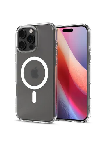 Spigen Ultra Hybrid MagSafe - Frost Clear für iPhone 16 Pro - Handyhülle mit integriertem MagSafe-Ring, hybridem Design und militärischer Zertifizierung für maximalen Schutz und einfache Handhabung.