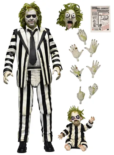 BEETLEJUICE Ultimate Beetlejuice (Gestreifter Anzug) (NECA) 18 cm - Detailreiche Action-Figur aus hochwertigem Material, ideal für Sammler und Fans von Maßstabsmodellen.