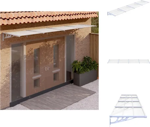 vidaXL Türvordach Grau und Transparent 396x90 cm Polycarbonat - Markisen