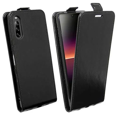 cofi1453® Flip Case kompatibel mit Sony Xperia L4 Handy Tasche vertikal aufklappbar Schutzhülle Klapp Hülle Schwarz
