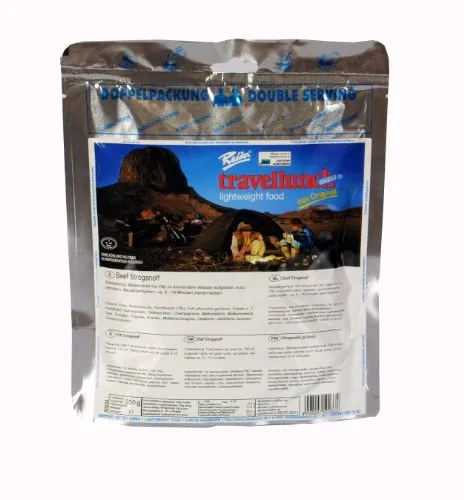 Travellunch Reis mit Rindfleisch und Paprika Trekkingnahrung Outdoor-Essen