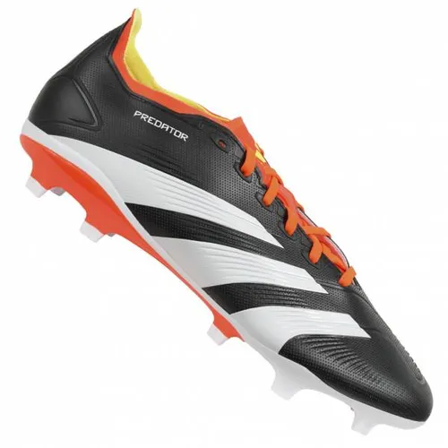 adidas Unisex Predator League Fußballschuhe - Hochwertige Firm Ground Boots in Core Black/Cloud White/Solar Red, ideal für optimale Ballkontrolle und Spielperformance auf dem Platz.