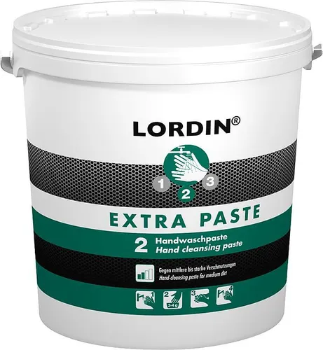LORDIN Handwaschpaste Extra Paste, 10 Liter - Hautschonende Handwaschpaste für Werkstatt & Industrie, entfernt effektiv starke Verschmutzungen wie Öle und Metallstaub. Biologisch abbaubar und seifenfrei.