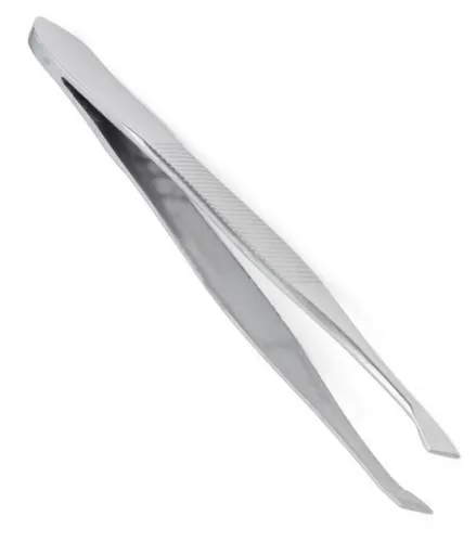 Pinzette Edelstahl 9 cm schräge Spitze (9685)