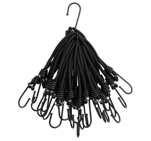 vidaXL Spanngummis 25 STK. - Robuste Expanderschlinge mit Haken - Gummiseile für vielseitige Anwendungen, langlebig und elastisch. Ideal zum Sichern von Zelten, Planen und mehr - perfekt für Transport und Organisation.