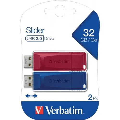 Verbatim Speicherstick USB 2.0, 32 GB, Store'n'Go Slider, Multipack, Farben: ...