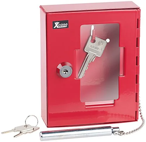 Xcase Notfallkasten: Profi-Notschlüssel-Kasten mit Einschlag-Klöppel & Sicherheits-Schloss (Notschlüsselkasten, Notfall-Schlüssel-Kasten, Schlüsselkasten Scheibe)