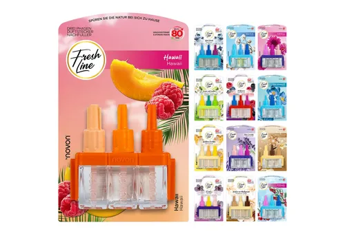 Fresh Line Raumduft Nachfüllflakons, 3 x 7 ml – Für elektrische Duftstecker, Geeignet für elektrische Duftstecker – für Wohnräume und Büro