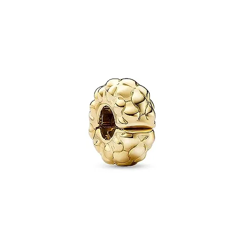 PANDORA Moments Clip Charm mit Nieten aus Sterling Silber in gold von Pandora