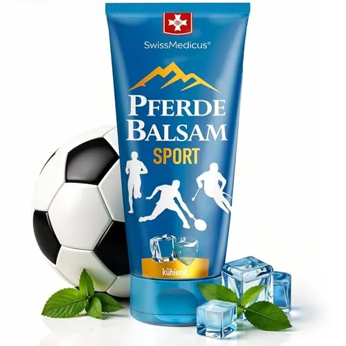 SwissMedicus Pferdebalsam Massage-gel Effektive nach aktivem Sport Kräuterbalsam hergestellt aus 25 Kräuter mit Magnesium Komplex zur Verringerung des Risikos möglicher Muskelkrämpfe, 200 ml