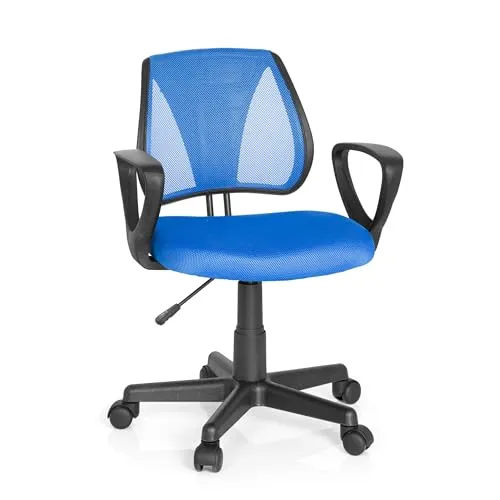 hjh OFFICE 725100 Kinder- und Jugenddrehstuhl KIDDY CD - Bürostuhl für Kinder ab 4 Jahren, mit höhenverstellbarer Rückenlehne und abnehmbaren Armlehnen für optimalen Sitzkomfort und Anpassungsfähigkeit.