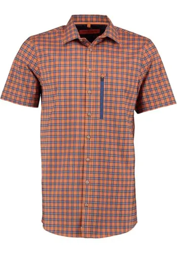 TOM COLLINS Herren Hemd Kurzarm Freizeithemd mit Haifischkragen Evoju, Größe:41/42, Farbe:orange