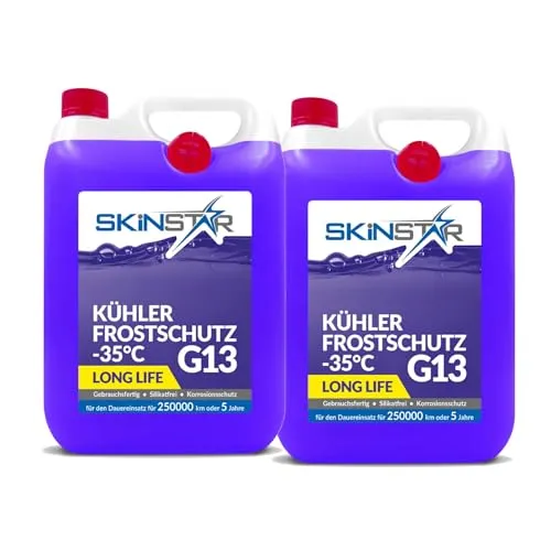 SkinStar Kühlerfrostschutz -35°C | G11 | G12 | G13 | Kühlflüssigkeit | gebrauchsfertig Kühlmittel | Antifreeze Frostschutz Auto | Autochemikalien (10l, G13)