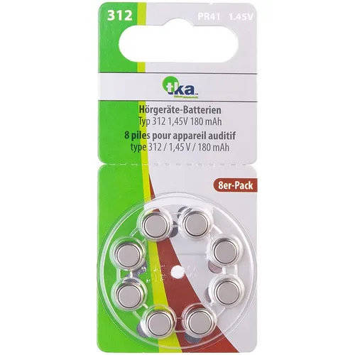 tka Köbele Akkutechnik Hörgerätebatterien: 40er-Set Hörgeräte-Batterien Typ 312, 1,45 Volt, 180 mAh (Höhrgeräte Batterie, Günstige Hörgerätebatterien, Hörgerät)