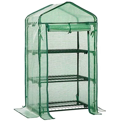 LARMNEE Gewächshaus Klein 69x49x126 cm in grün von LARMNEE