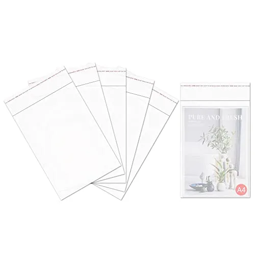 Cellophantüten Selbstklebend Plastiktüten 100pcs 25x33cm Klare Klebeverschluss Cellophan Taschen Transparente OPP Zellophanbeutel 50µm für Hemddrucke Zeitschriften Kunsthandwerk (15 Größen verfügbar)