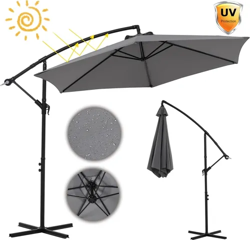 Mucola Kurbelschirm Ø 300 cm mit LED-Beleuchtung