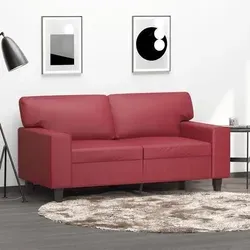 vidaXL 2-Sitzer-Sofa Weinrot 120 cm Kunstleder in rot von vidaXL