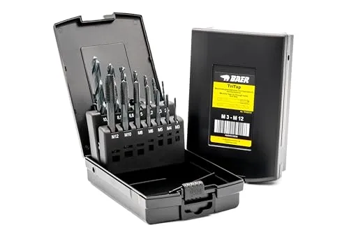 BAER Gewindeschneider Set M3 - M12 TriTap HSSE-VAP: Gewindebohrer Set Durchgangsloch - Kernlochbohrer - Gewindeschneidsatz - Maschinengewindebohrer - Gewinde - Werkzeug