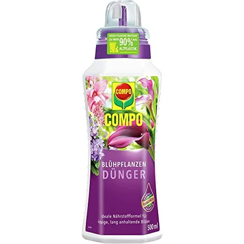 Compo Blühpflanzendünger 500ml - Mineralischer Spezial-Flüssigdünger für üppige Blütenpracht, ideal für Zimmer- und Balkonpflanzen. Einfach zu dosieren für gesundes Wachstum und starke Blütenbildung.