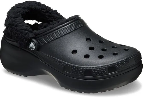 Crocs Lined Fuzz Strap Clog Schlupfschuh - Komfortabler Hausschuh mit rutschhemmender Sohle und warmem Futter. Ideal für entspannte Tage zu Hause und einen sicheren Halt auf glatten Oberflächen.