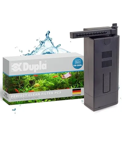 Dupla Perfect Clean Filter PC3 | Hochleistungs-Aquarium-Innenfilter für 110-200 L - Aquarienfilter für Süß- und Meerwasseraquarien, bietet eine effektive Filterleistung von 200 - 950 l/h und sorgt für kristallklares Wasser. Einfache Installation und energieeffizient mit nur 11 Watt.