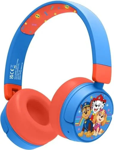 OTL Technologies PAW Patrol Wireless Kopfhörer für Kinder - Sicher und Bunt - Kopfhörer für Kinder ab 3 Jahren mit Lautstärkebegrenzung von 85 dB, ideal für sicheres Musikhören. Faltbar, leicht und mit bis zu 24 Stunden Spielzeit dank integriertem Akku.