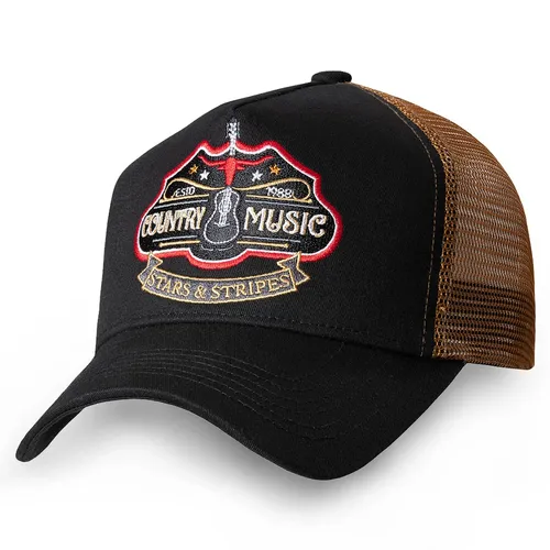 Stars & Stripes Basecap Truckercap »Country Music« - Hüte & Mützen, verstellbare Trucker Kappe im Country Music Design, ideal für Biker und Western-Fans, geeignet für alle Jahreszeiten.
