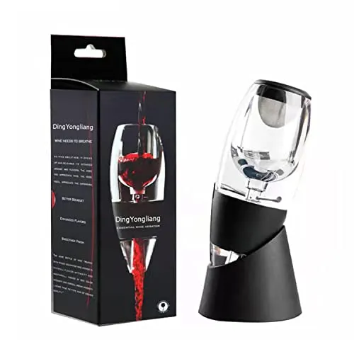 Weinbelüfter Weindekanter mit Standfuß - Krüge, Dekantierer & Karaffen – Premium Wein-Dekantierer mit Venturieffekt für schnelles Belüften und verbesserten Geschmack von Rot-, Weiß- oder Roséwein.