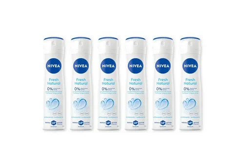 NIVEA Deo-Spray Fresh Natural 6 x 150ml - Das NIVEA Fresh Natural Deo-Spray bietet 48h zuverlässigen Schutz und ein frisches Hautgefühl. Ideal für den täglichen Einsatz, ohne Aluminium und mit hautfreundlicher Formel.