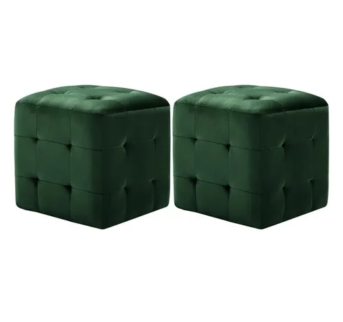 vidaXL 2X Pouf Sitzhocker - Bequemer Samt Fußhocker - Stilvolle Hocker mit elegantem Samtbezug, ideal für entspannte Momente. Die Lieferung umfasst 2 bequeme Fußhocker, die schmutzabweisend und langlebig sind.