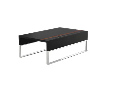 Stilvoller schwarzer Couchtisch aus Holz für moderne Büros - Eleganter Kaffeetisch in Schwarz, ideal für Arbeitsumgebungen. Mit robuster Holz- und Edelstahlkonstruktion, einfache Wartung und modernes Design.