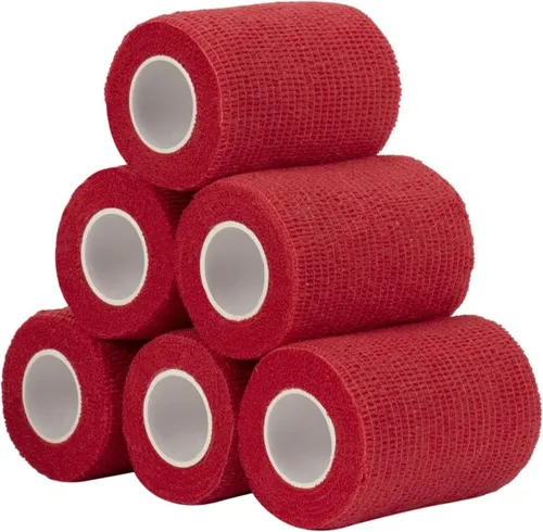 Kerbl VetLastic Pferdebandage 7,5 cm - Rot, 24 Stück - Selbsthaftende Bandage für Klauenpflege, entwickelt für den professionellen Einsatz. Hohe Klebkraft und einfaches Anlegen, ideal für anspruchsvolle Stellen.