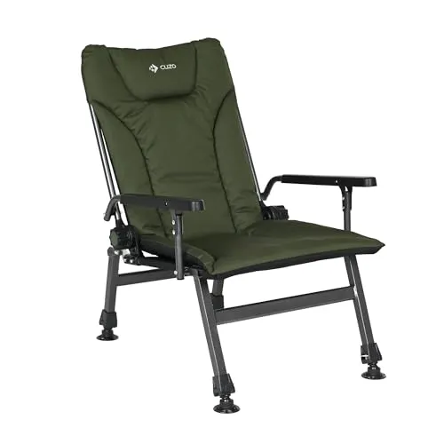 CUZO Campingstuhl Faltbar - Vielseitiger Klappstuhl für Angler - Küche, Haushalt & Wohnen - Feuchtigkeitsbeständiger und pflegeleichter Campingstuhl mit verstellbarer Rückenlehne für optimalen Komfort beim Angeln.