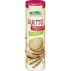 Allos Kekse Duetto Doppelkeks, BIO, mit Zartbitterschokolade, 330 g